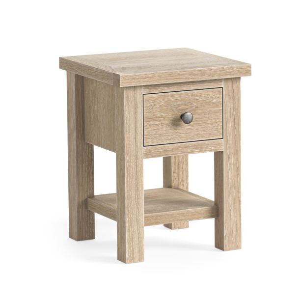 Modern Country Oak White Wash Lamp Table with Shelf by Condell/Global Home Group | Style Our Home