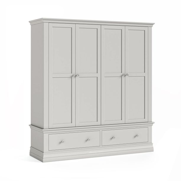 Burgundy 4 Doors Light Grey Wardrobe by Condell/Global Home Group | Style Our Home