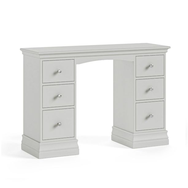 Burgundy Double Pedestal Light Grey Dressing Table