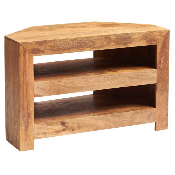 Karoo Light Mango Open Corner Tv Unit by Karvello Designs | Style Our Home