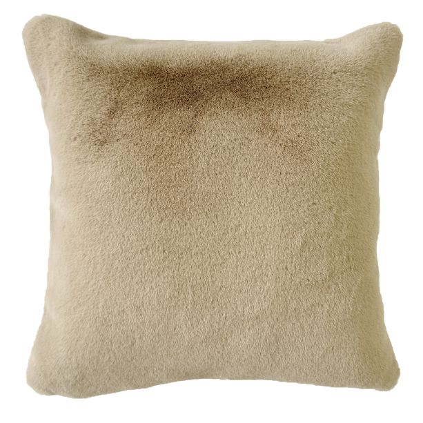 Tactile Faux Fur Cushion In Beige by Malini | Style Our Home