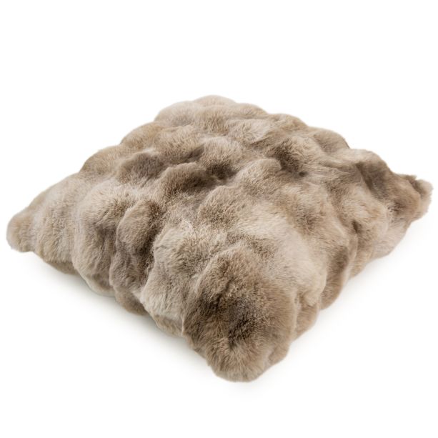 Luxury Natural Textured Faux Fur Cushion by Malini | Style Our Home