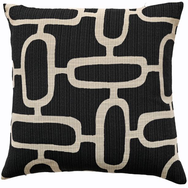 Abstract Chains Jacquard Black by Malini | Style Our Home