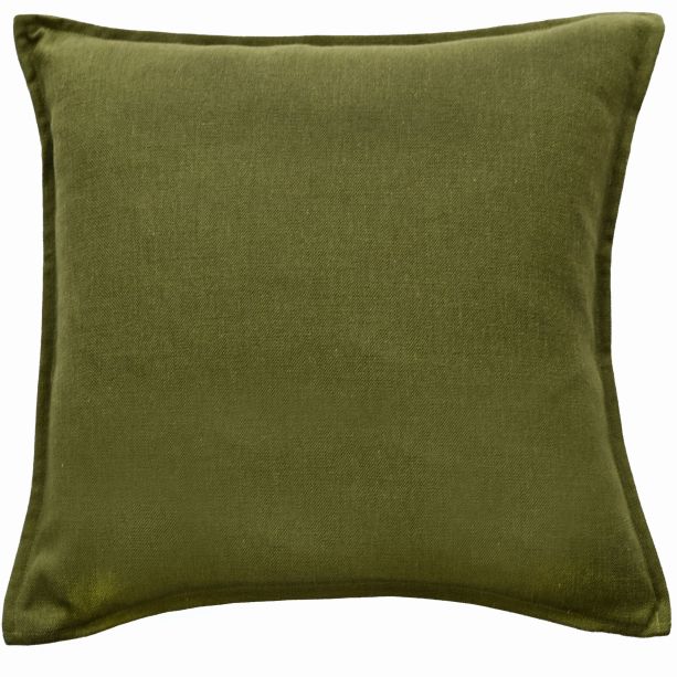 Poly Linen Mix With Flange Olive by Malini | Style Our Home