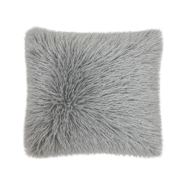 Textured Faux Mongolian Cushion Grey by Malini | Style Our Home