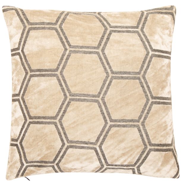Large Hexagon Cut Velvet Cream by Malini | Style Our Home