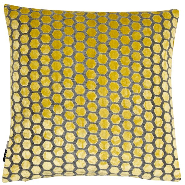 Large Hex Cut Velvet Mustard by Malini | Style Our Home