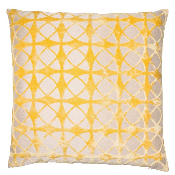 Cut Velvet Spiral Mustard by Malini | Style Our Home