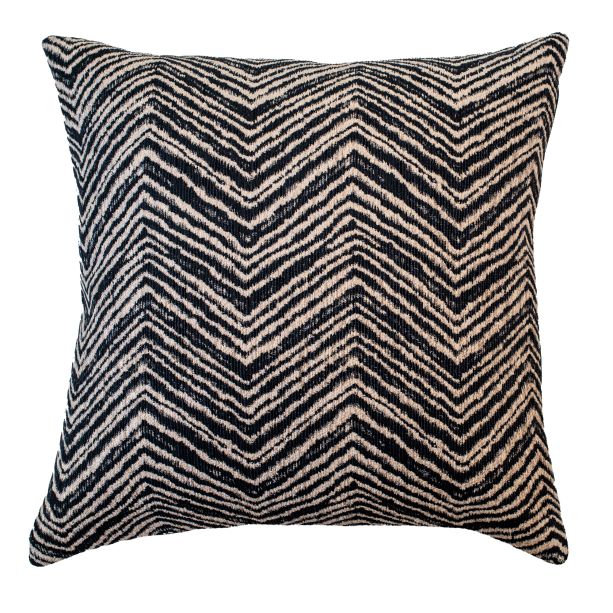 Woven Black And White Chevron Cushion by Malini | Style Our Home