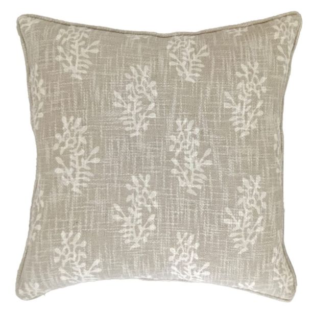 Printed Block Flower Dble Sided Cushion Natural by Malini | Style Our Home