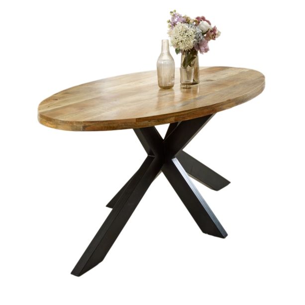 Wessex Solid Wood & Metal Oval Dining Table 6-8 Seater by Karvello Designs | Style Our Home