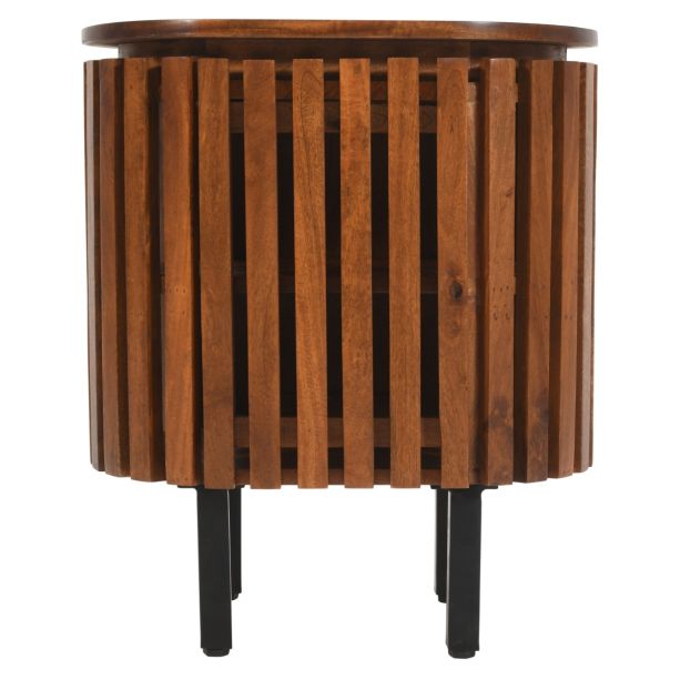 Oakhaven Slatted Mango Wood Bedside Table by Karvello Designs | Style Our Home