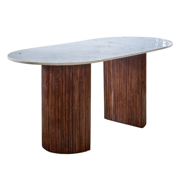 Marblestone Mango Wood Dining Table 170Cm With Marble Top by Karvello Designs | Style Our Home