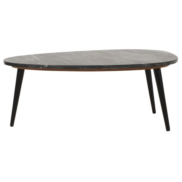 Marblestone Coffee Table With Black Marble Top & Metal Legs by Karvello Designs | Style Our Home