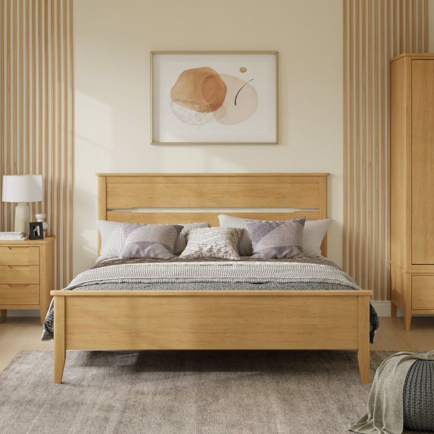Velsta Oak 4Ft 6 Bed Double by Hertiance Furniture | Style Our Home
