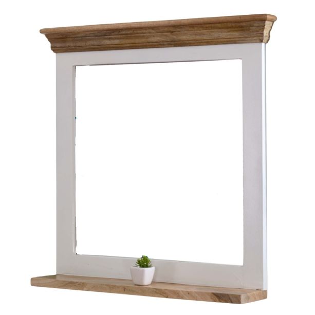 Timberlane Mirror Frame With Shelf Solid Mango Wood by Karvello Designs | Style Our Home