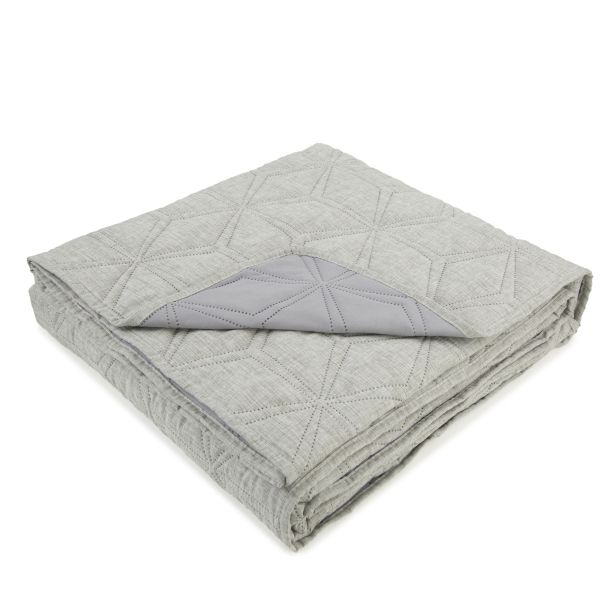 Linen Look Hexagonal Quilt Grey by Malini | Style Our Home