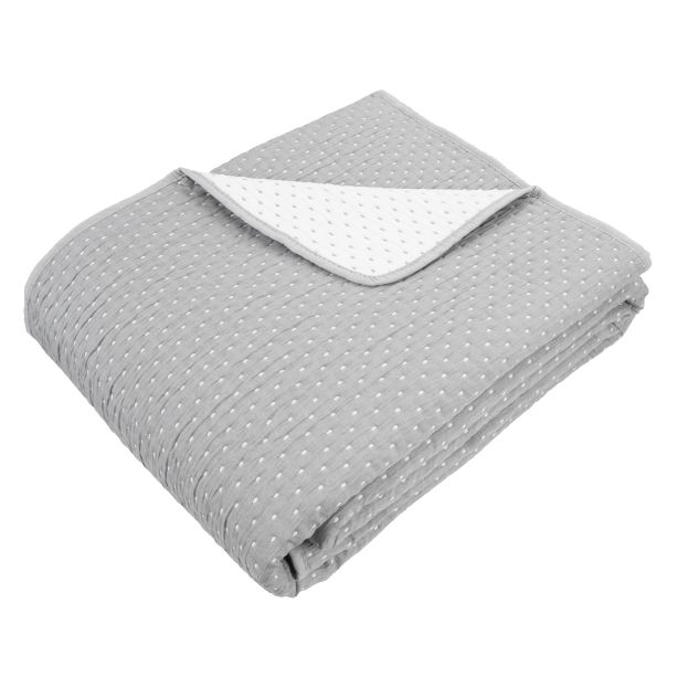 Tactile Jaq Dot Quilt Grey by Malini | Style Our Home
