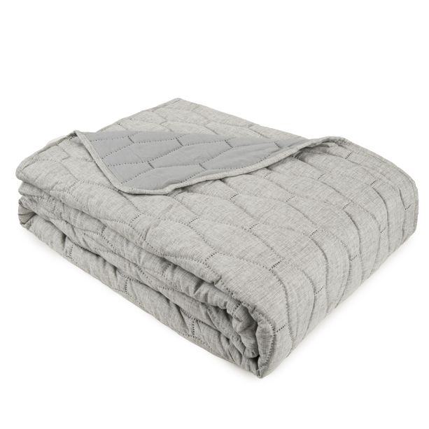 Melange Linen Look Quilt -Grey Size by Malini | Style Our Home