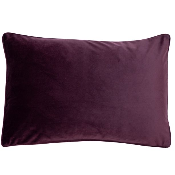 Matt Poly Velvet With Piping Aubergine Size by Malini | Style Our Home