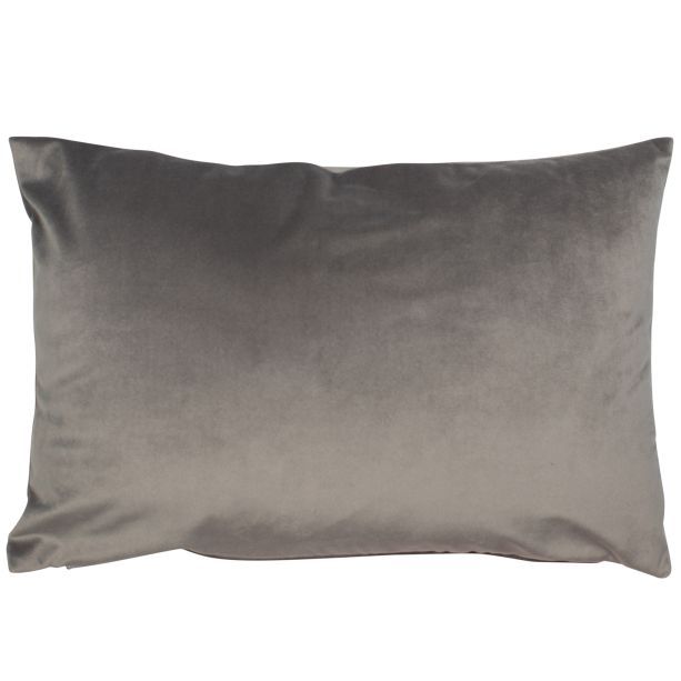 Matt Poly Velvet With Piping Grey by Malini | Style Our Home