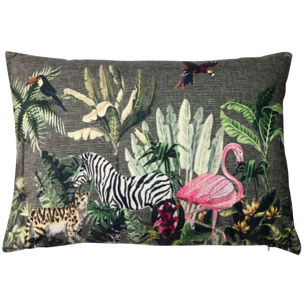 Velvet Print With Emb Flamingo by Malini | Style Our Home