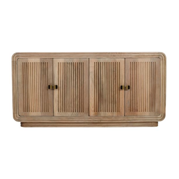 Calderwood Carved Mango Wood 4 Doors Large Sideboard by Karvello Designs | Style Our Home
