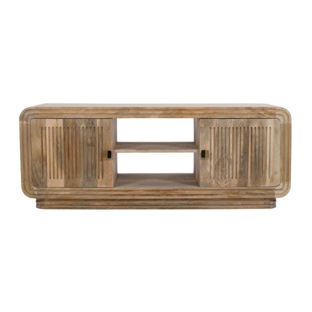 Calderwood Carved Mango Wood 2 Doors Tv Cabinet by Karvello Designs | Style Our Home