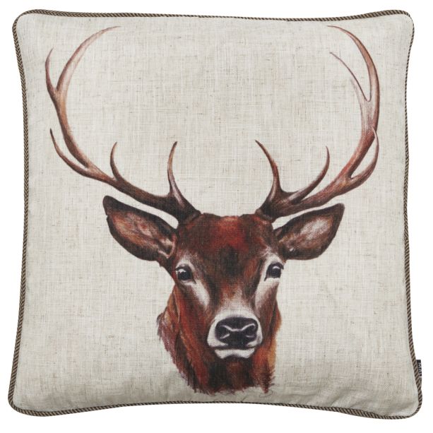 Hand Painted Stag On Faux Linen by Malini | Style Our Home