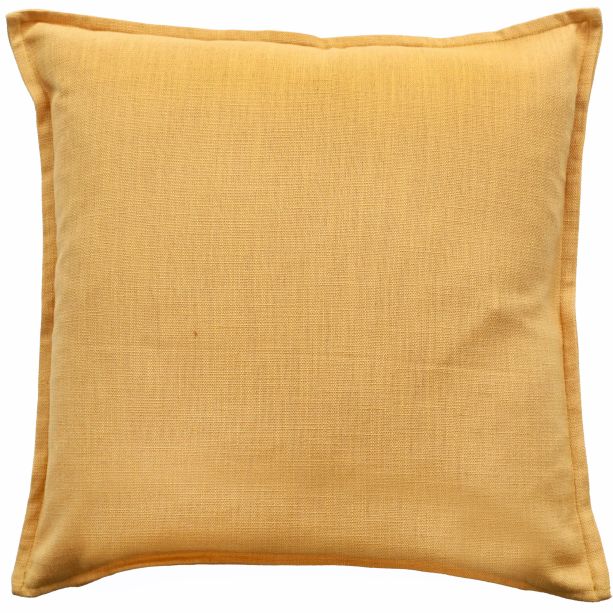 Poly Linen Mix With Flange Tia Mustard Size by Malini | Style Our Home