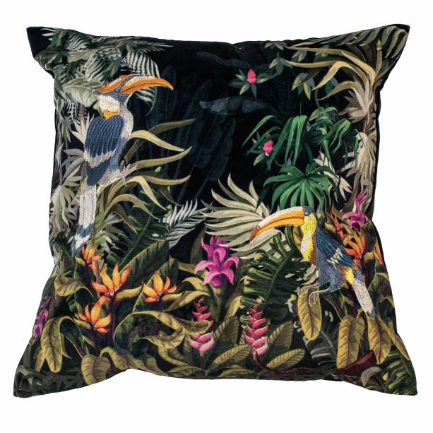 Emb Toucan On Black Velvet by Malini | Style Our Home