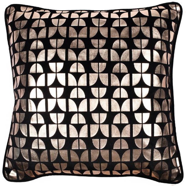 Velv Geo Gold On Black by Malini | Style Our Home