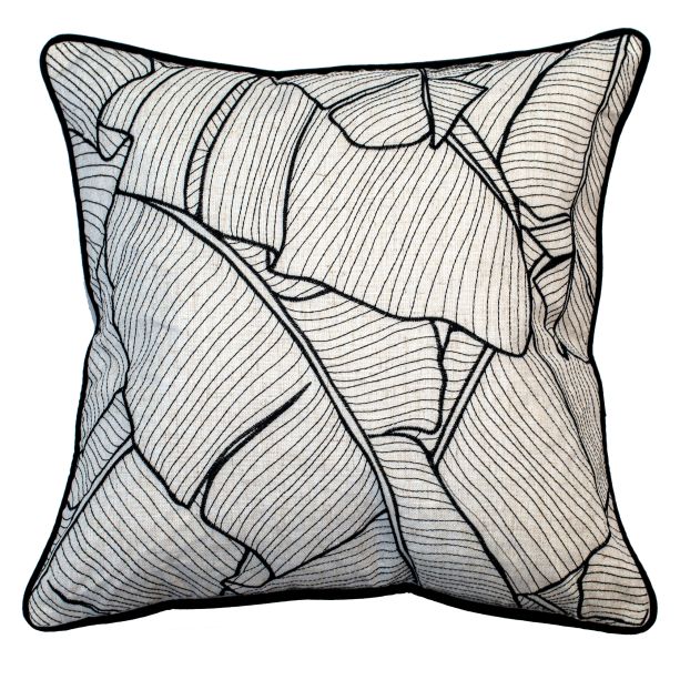 Embroidered Large Leaves Mono by Malini | Style Our Home