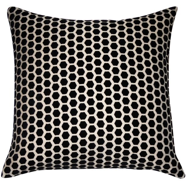 Small Hex Cut Velvet Black by Malini | Style Our Home
