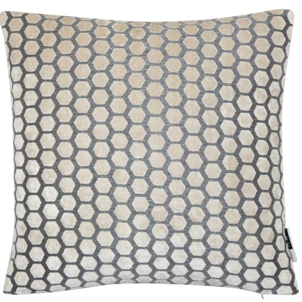 Small Hex Cut Velvet  Cream by Malini | Style Our Home