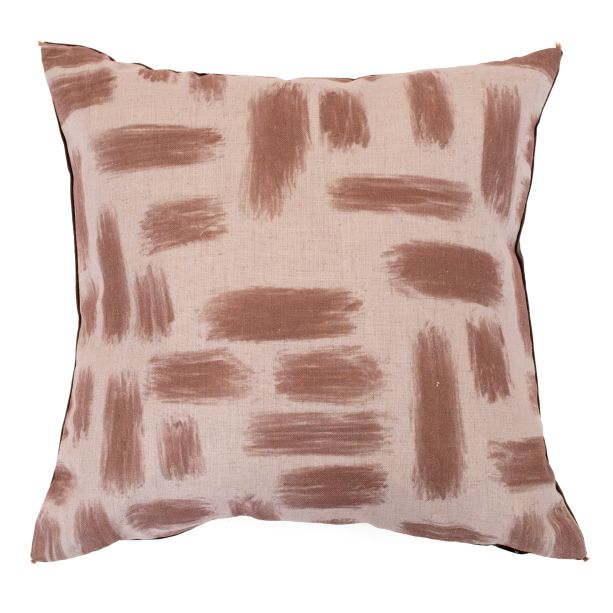 Abstract Printed Lines On Linen Taupe by Malini | Style Our Home