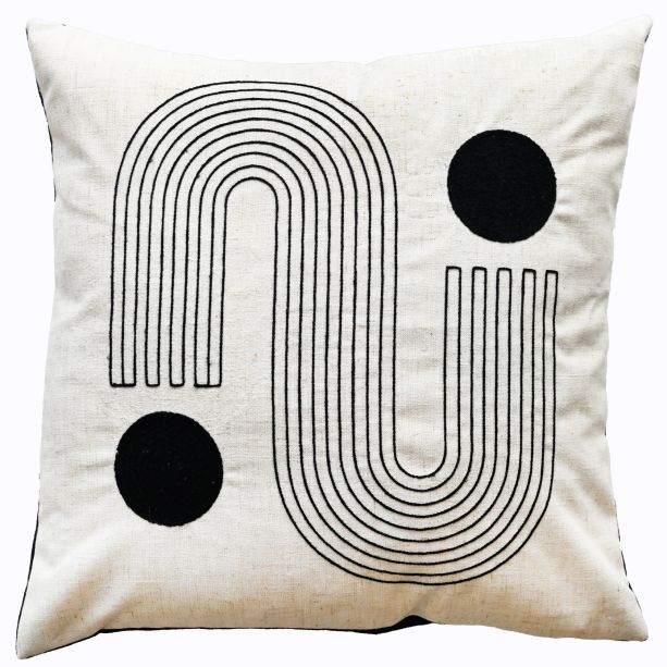 Art Deco Design With Chain Crewel Stitch Blac by Malini | Style Our Home