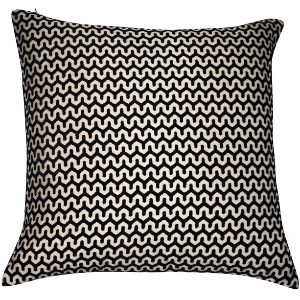 Cut Velvet Wave Oslo Black by Malini | Style Our Home