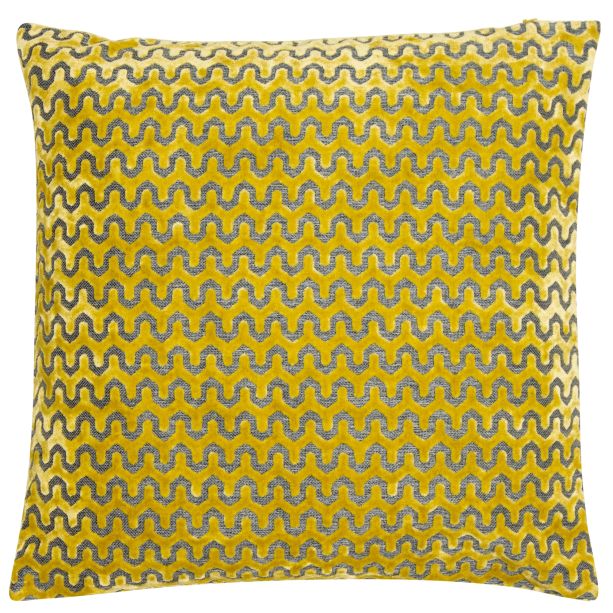 Cut Velvet Wave Oslo Mustard by Malini | Style Our Home