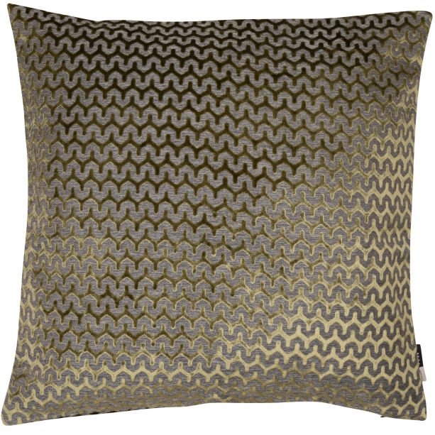 Cut Velvet Wave Oslo Olive Green by Malini | Style Our Home
