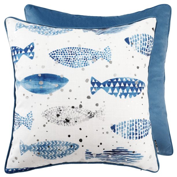 Prntd Fish On Faux Linen by Malini | Style Our Home