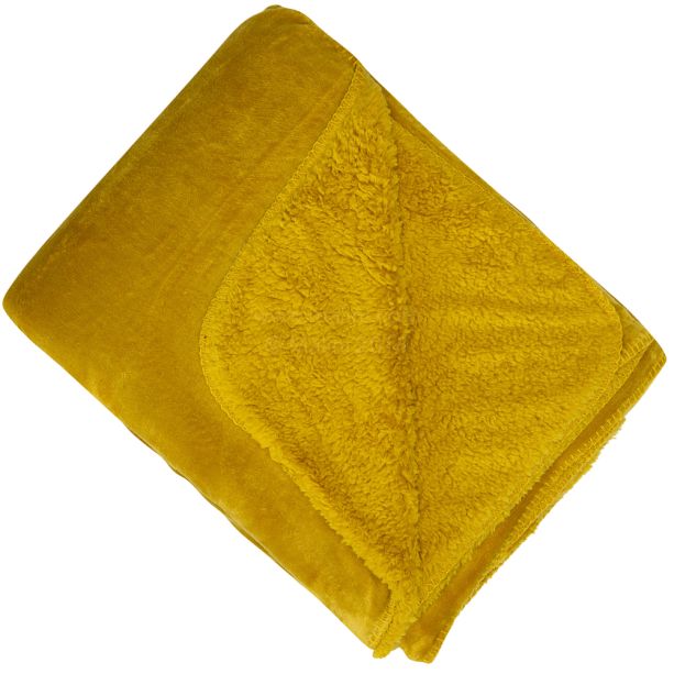 Luxury Fleece Throw Mustard by Malini | Style Our Home
