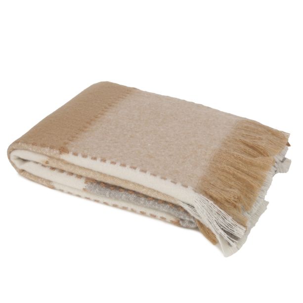 Blanket Stitch Check Throw