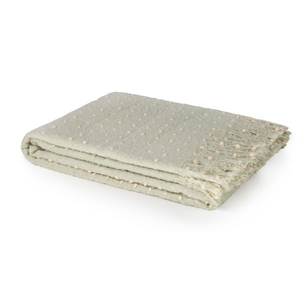 Mint Raise Dot Line Throw On Faux Mohair by Malini | Style Our Home