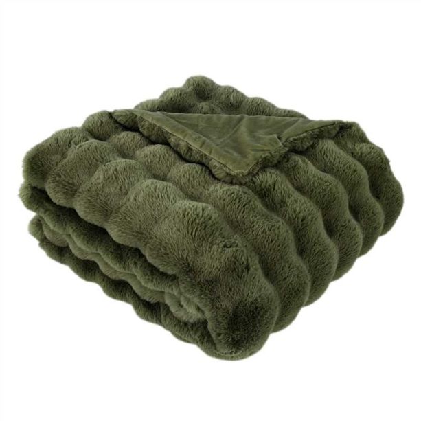 Soft Bubble Thr In Faux Rabbit Seafoam by Malini | Style Our Home