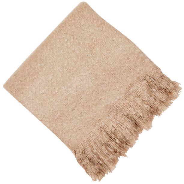 Faux Thick Mohair Throw Natural by Malini | Style Our Home