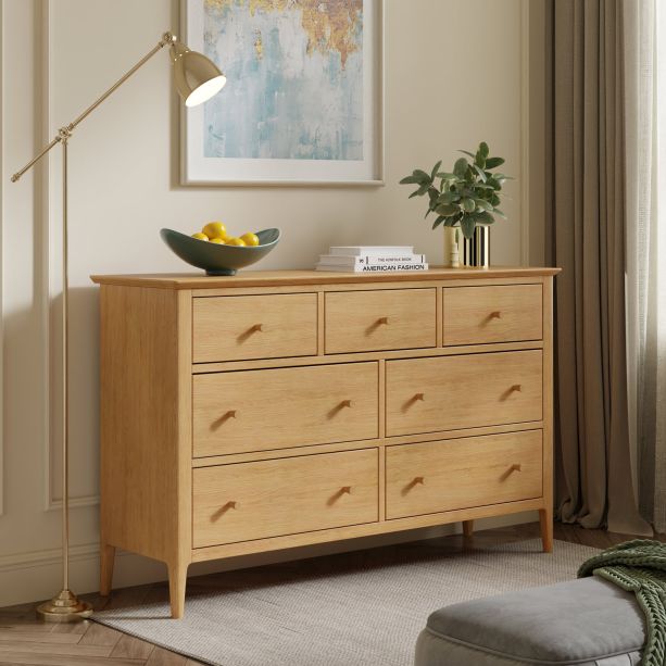 Marken Oak 7 Drawer Chest by Heritance Furniture | Style Our Home