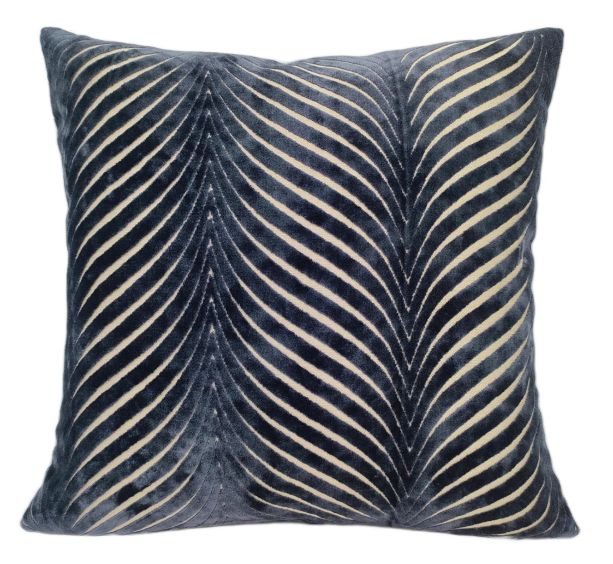 Cut Velvet Fan Rada Navy by Malini | Style Our Home