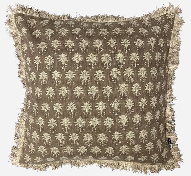 Block Printed Sarika Cushion Natural Cms by Malini | Style Our Home