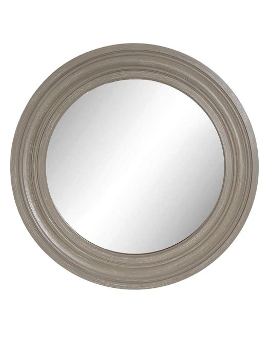 Barnabus Round Mirror Grey 90cm by Libra Designs | Style Our Home
